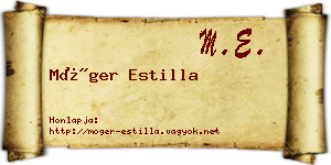 Móger Estilla névjegykártya